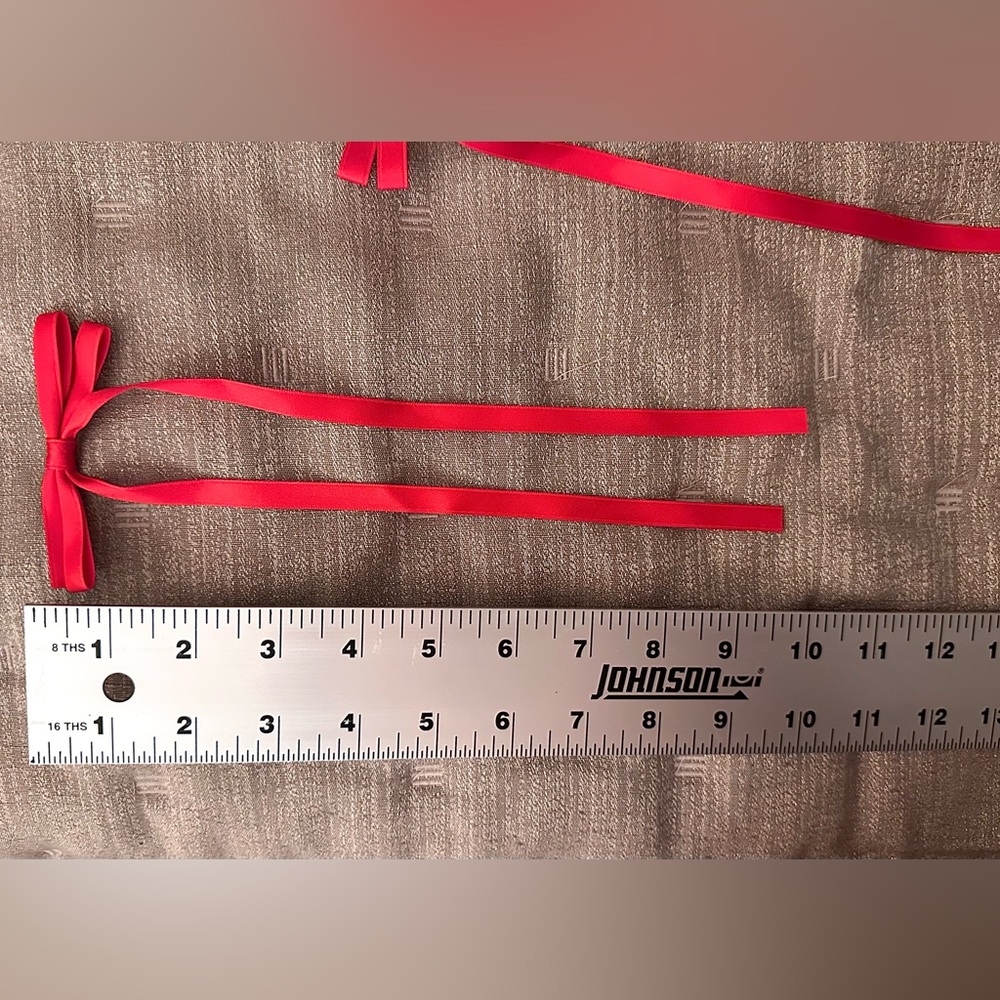 Red Ribbon Bows Hair Clips Pair of 2 Women’s Girl’s Hair Accessories NEW - Picture 3 of 5